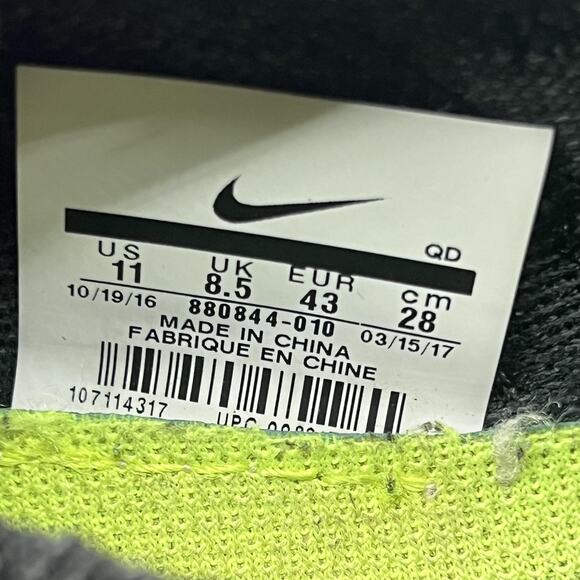 Nike Free RN Flyknit 2017 Shoes Women Size 11 Black Running Athletic Sneakers - Picture 8 of 9